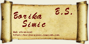 Borika Simić vizit kartica